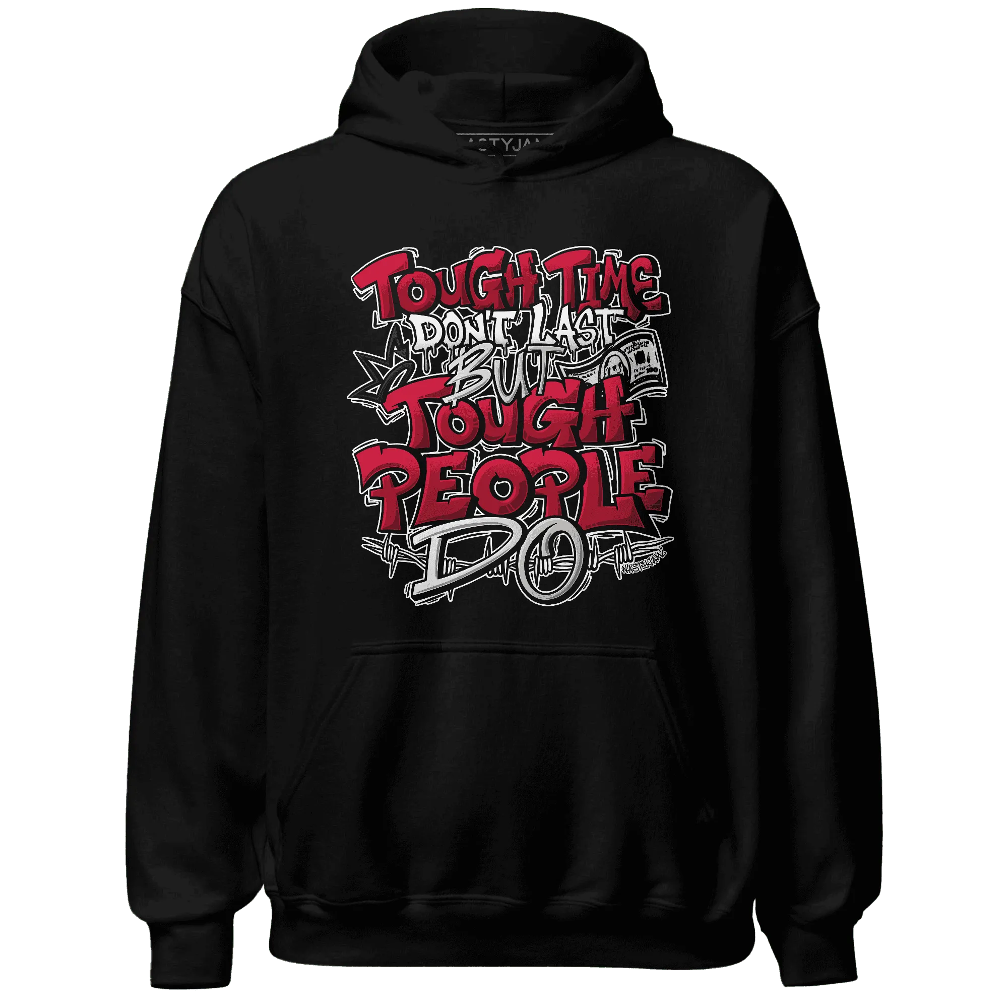 Retro-Red-Taxi-12s-Hoodie-Match-Tough-People-Never-Fall