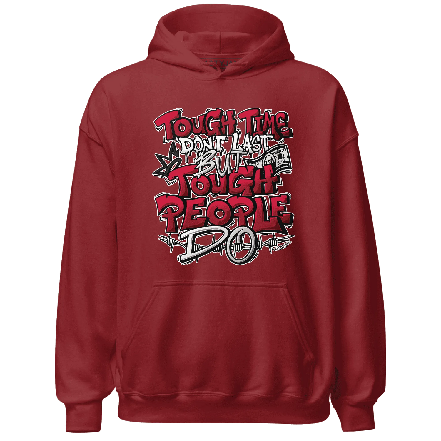 Retro-Red-Taxi-12s-Hoodie-Match-Tough-People-Never-Fall