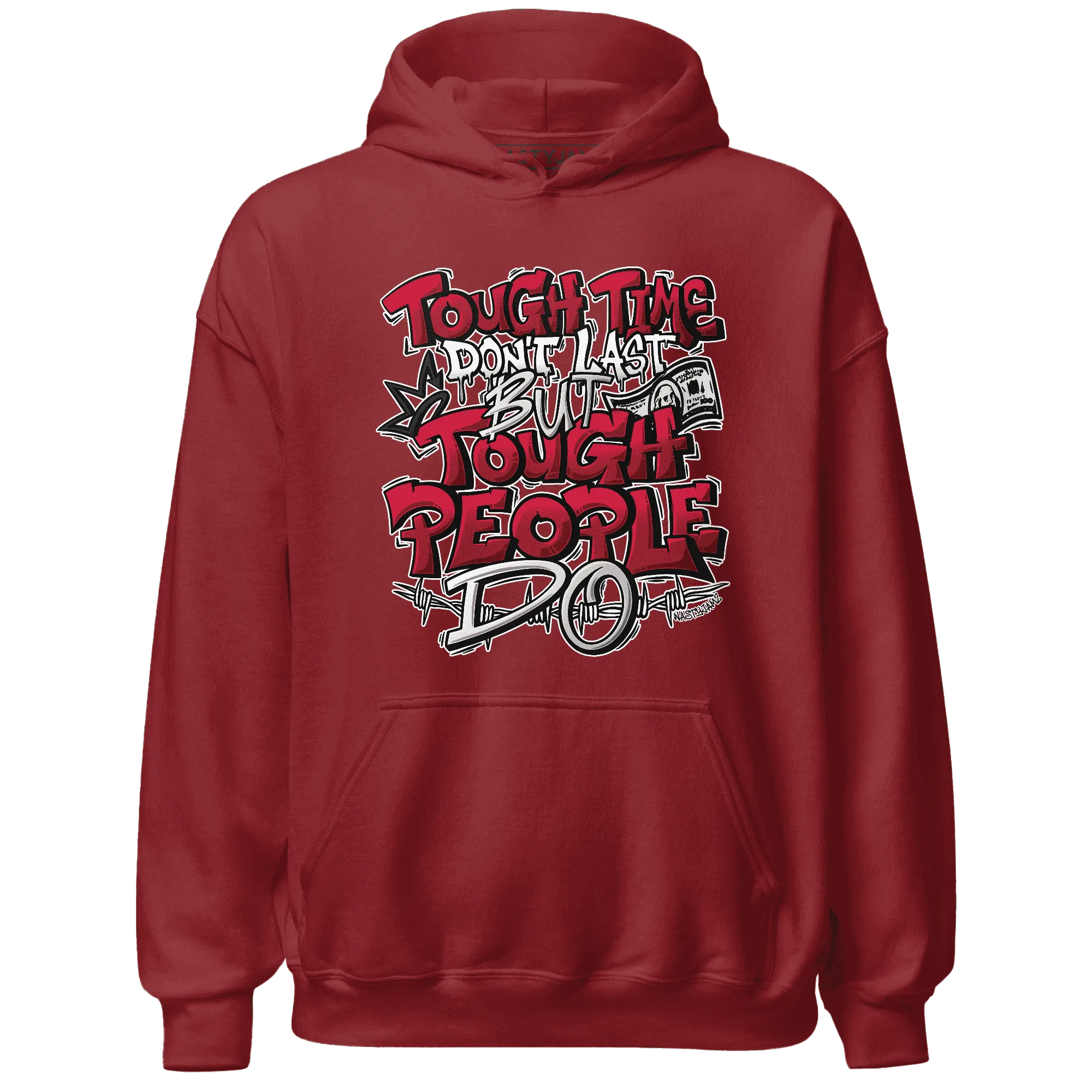 Retro-Red-Taxi-12s-Hoodie-Match-Tough-People-Never-Fall
