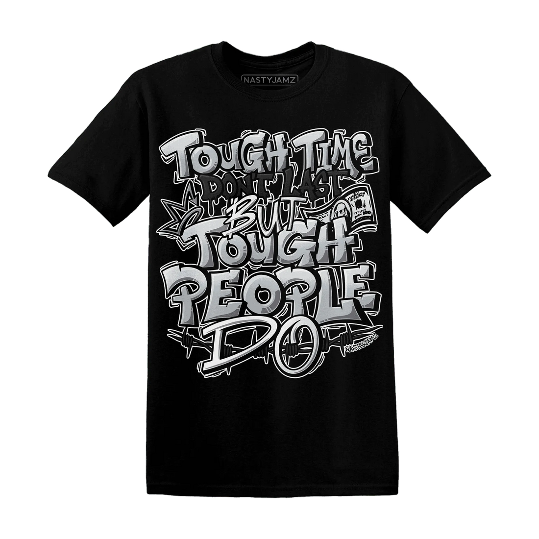 NastyJamz-Wolf-Grey-12s-T-Shirt-Match-Tough-People-Never-Fall