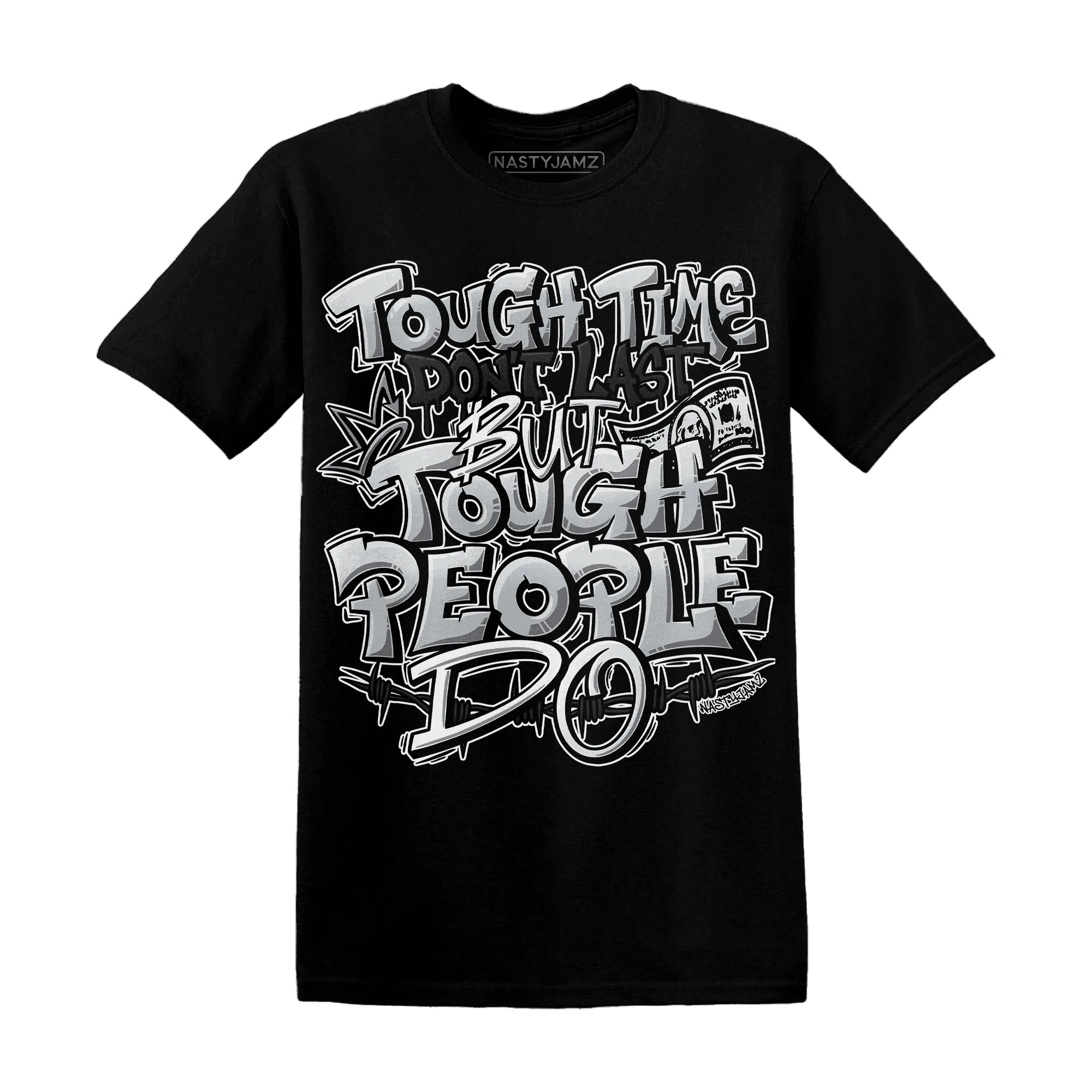 NastyJamz-Wolf-Grey-12s-T-Shirt-Match-Tough-People-Never-Fall