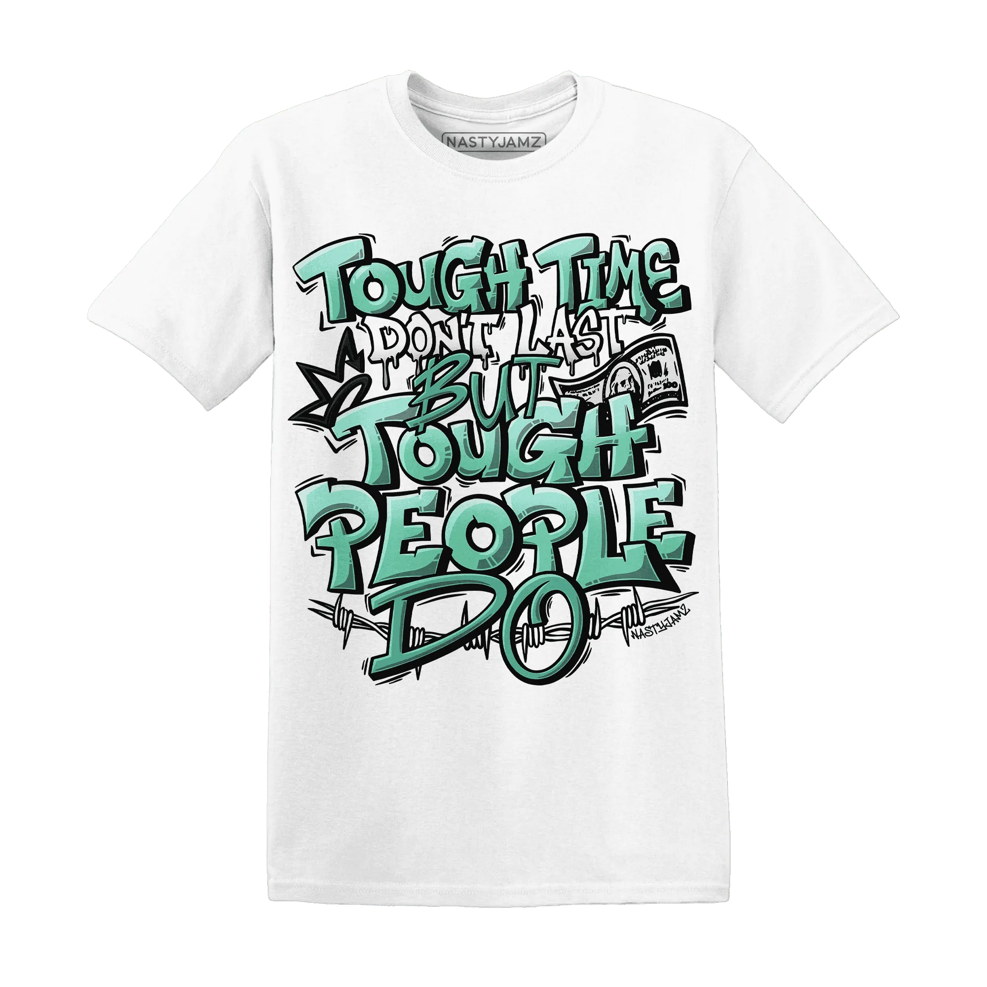 High-OG-Green-Glow-1s-T-Shirt-Match-Tough-People-Never-Fall