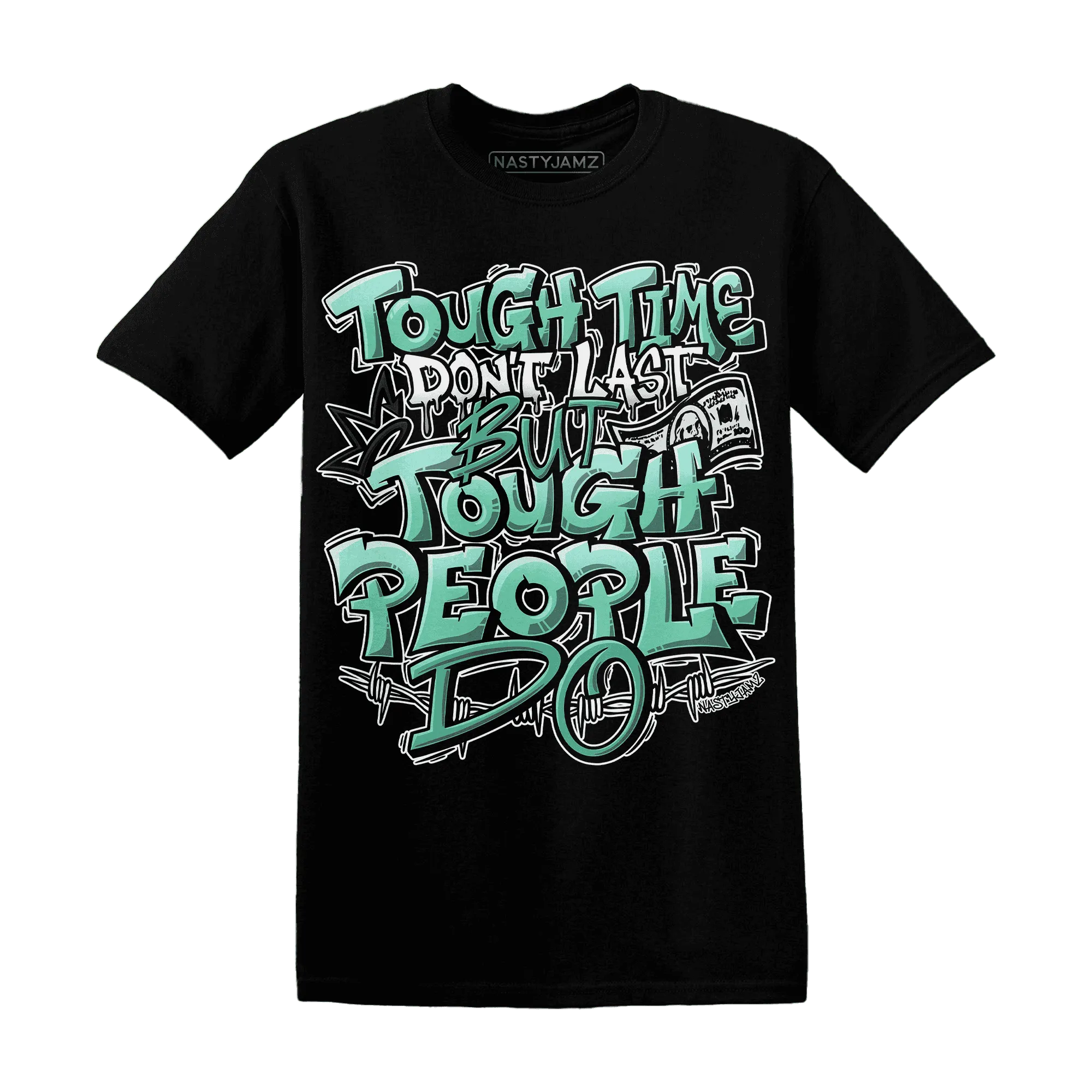 High-OG-Green-Glow-1s-T-Shirt-Match-Tough-People-Never-Fall