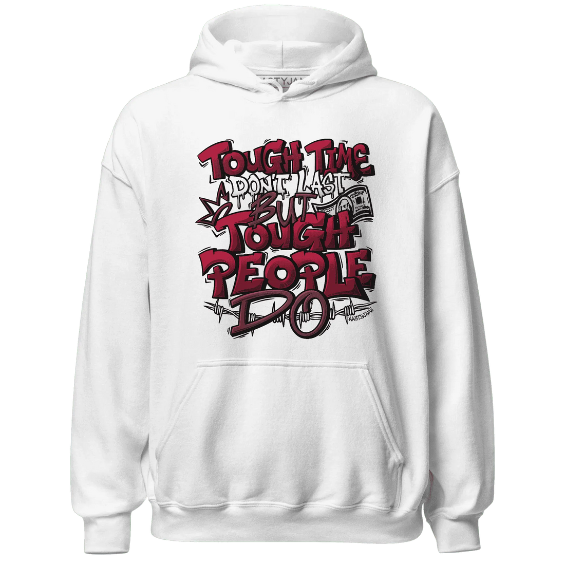 High-White-Team-Red-1s-Hoodie-Match-Tough-People-Never-Fall