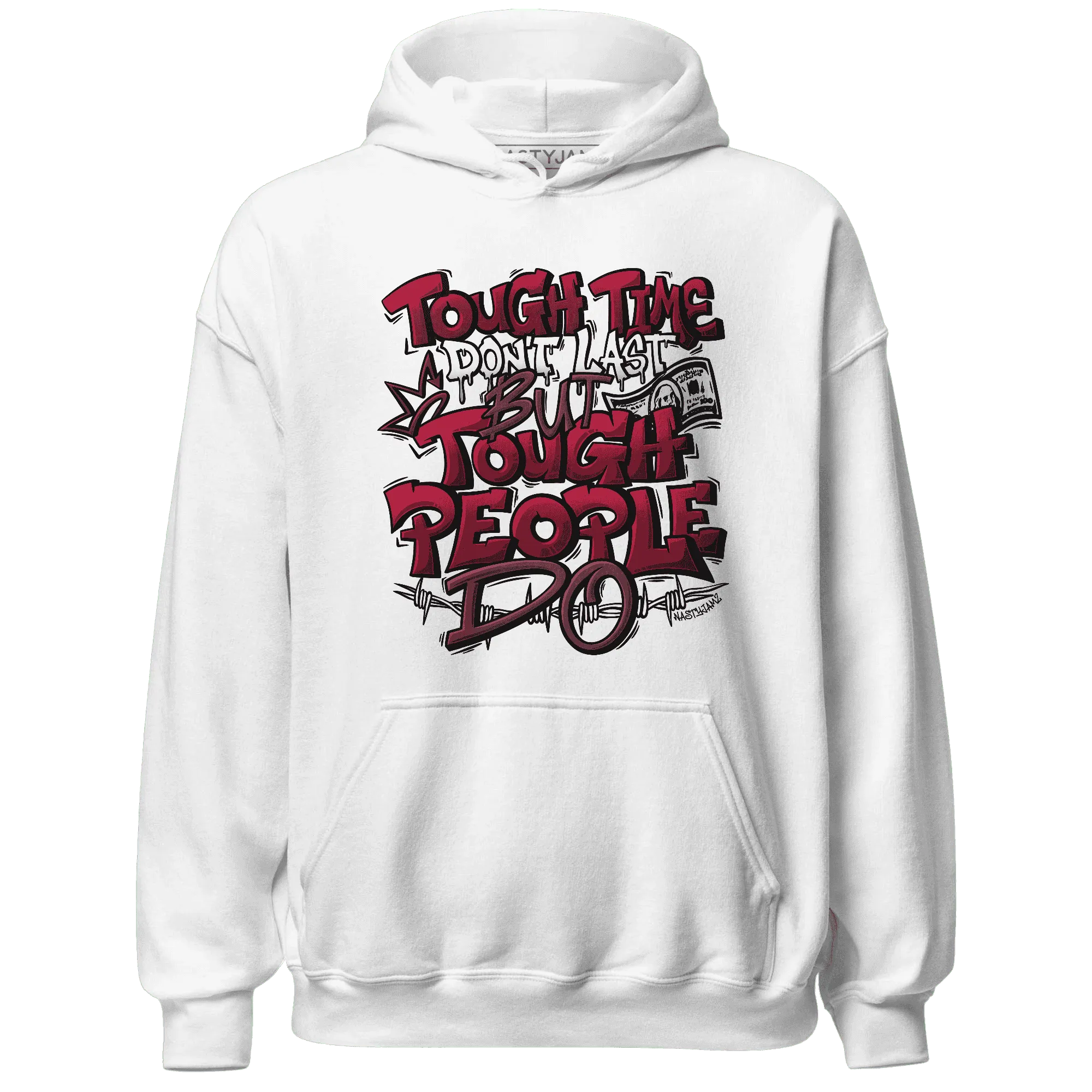 High-White-Team-Red-1s-Hoodie-Match-Tough-People-Never-Fall