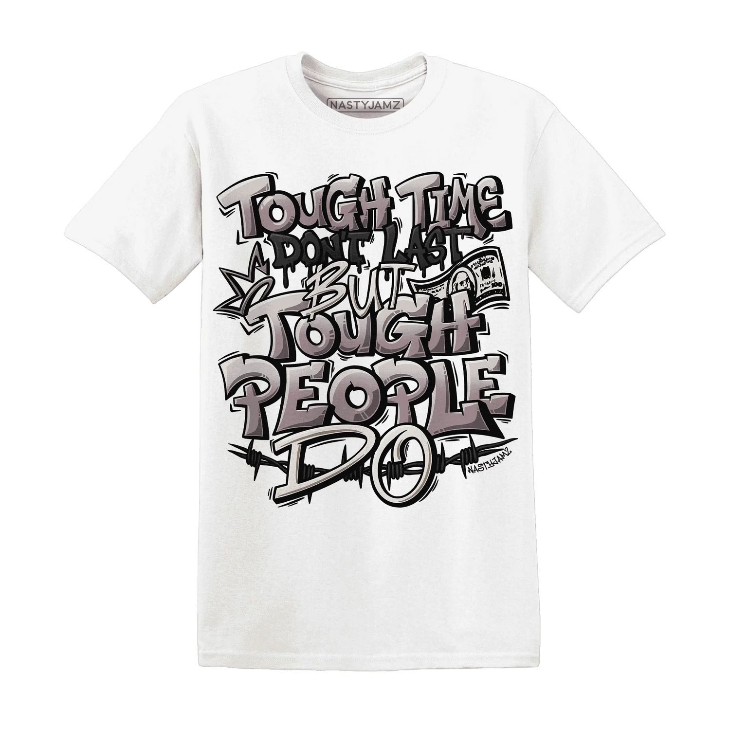 NastyJamz-Black-Violet-Ore-3s-T-Shirt-Match-Tough-People-Never-Fall