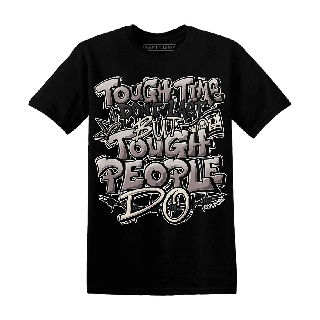 NastyJamz-Black-Violet-Ore-3s-T-Shirt-Match-Tough-People-Never-Fall