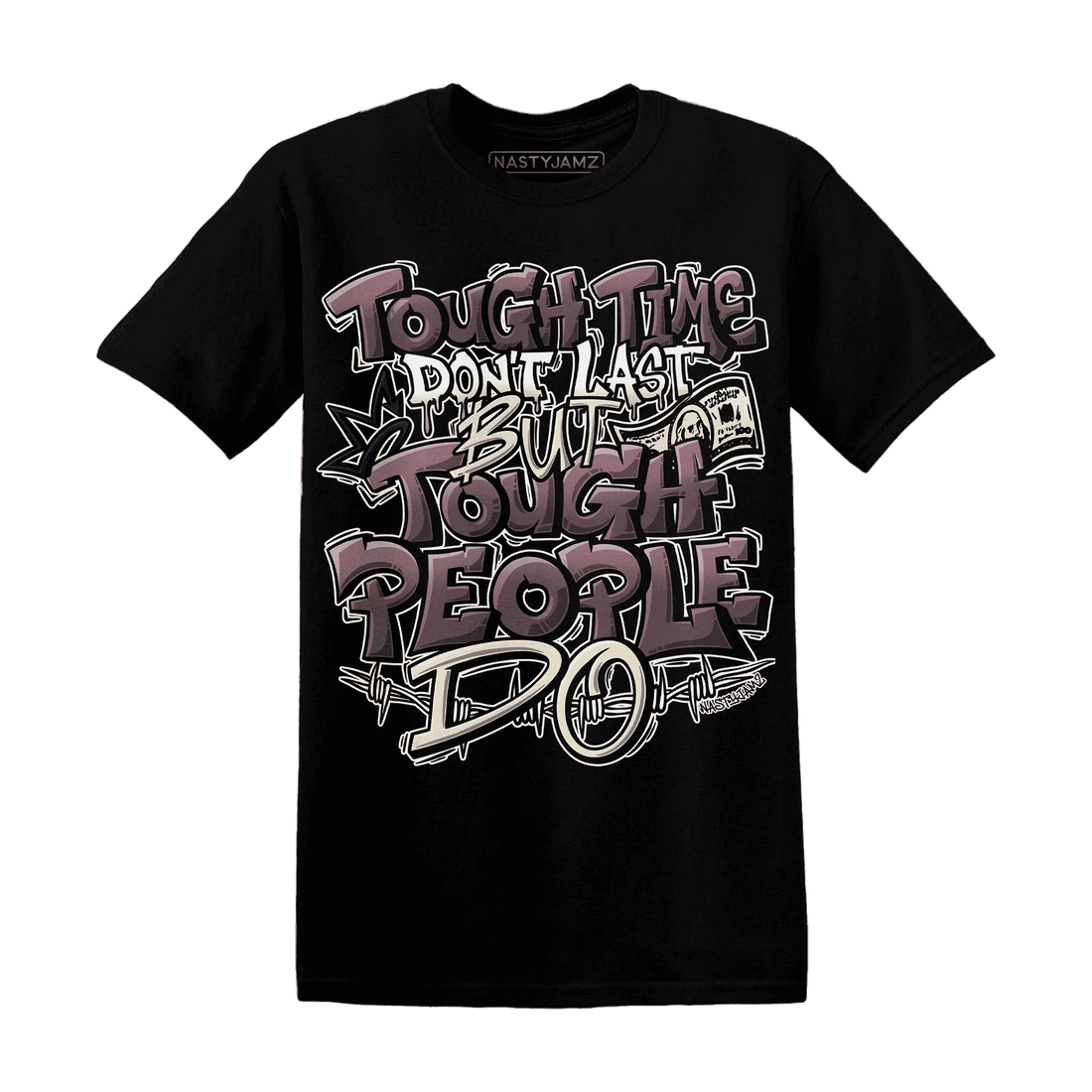 NastyJamz-Burgundy-Crush-3s-T-Shirt-Match-Tough-People-Never-Fall