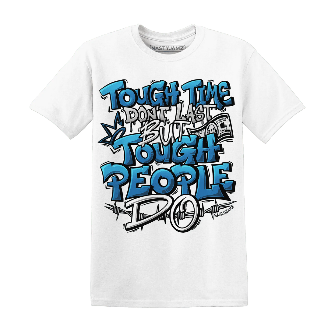 Industrial-Blue-4s-T-Shirt-Match-Tough-People-Never-Fall
