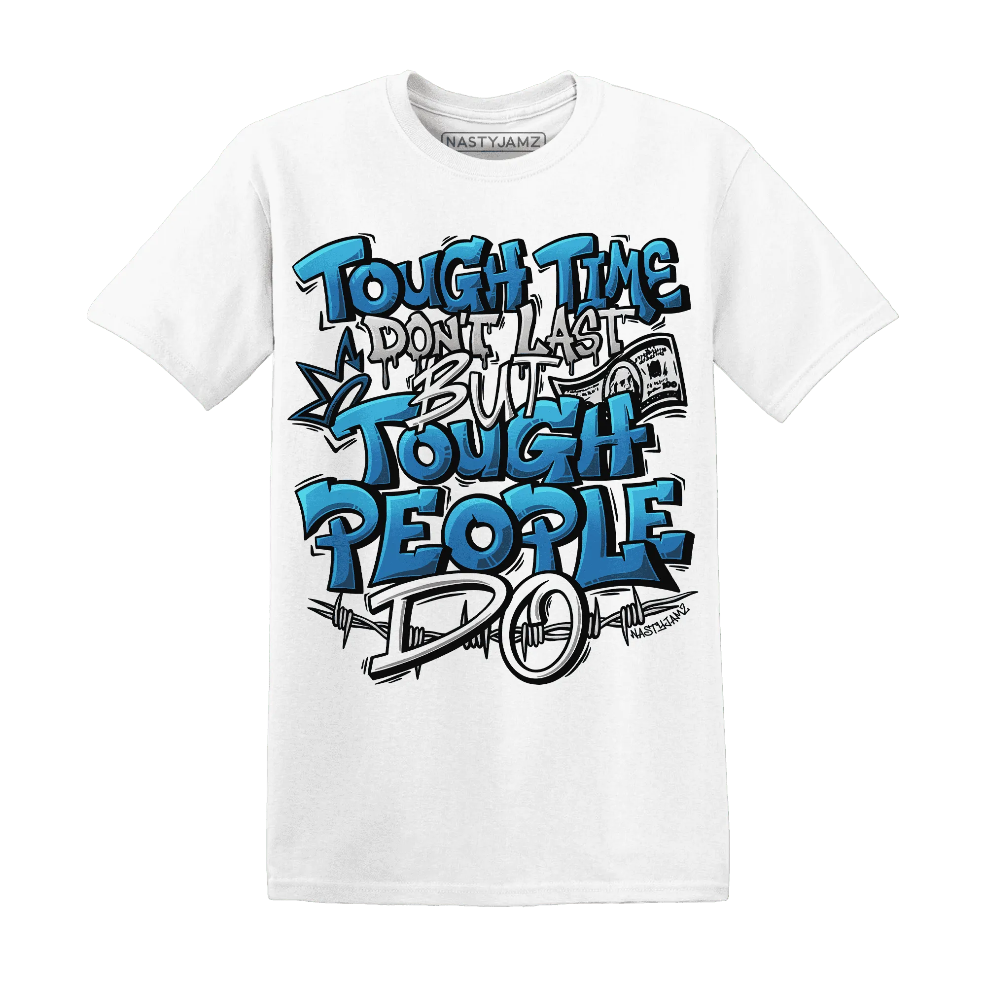 Industrial-Blue-4s-T-Shirt-Match-Tough-People-Never-Fall