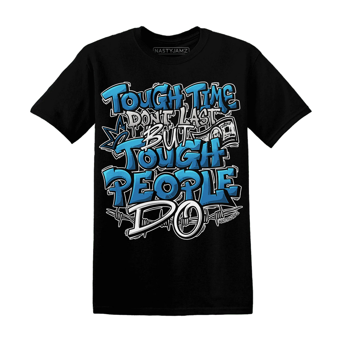 Industrial-Blue-4s-T-Shirt-Match-Tough-People-Never-Fall