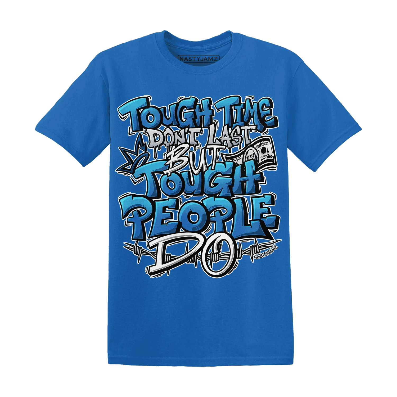 Industrial-Blue-4s-T-Shirt-Match-Tough-People-Never-Fall