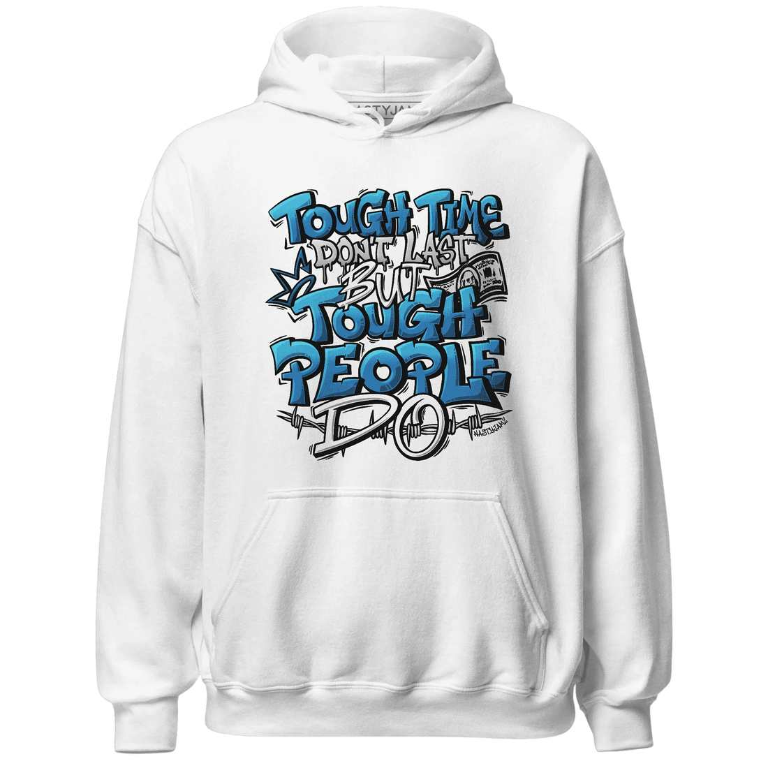 Industrial-Blue-4s-Hoodie-Match-Tough-People-Never-Fall