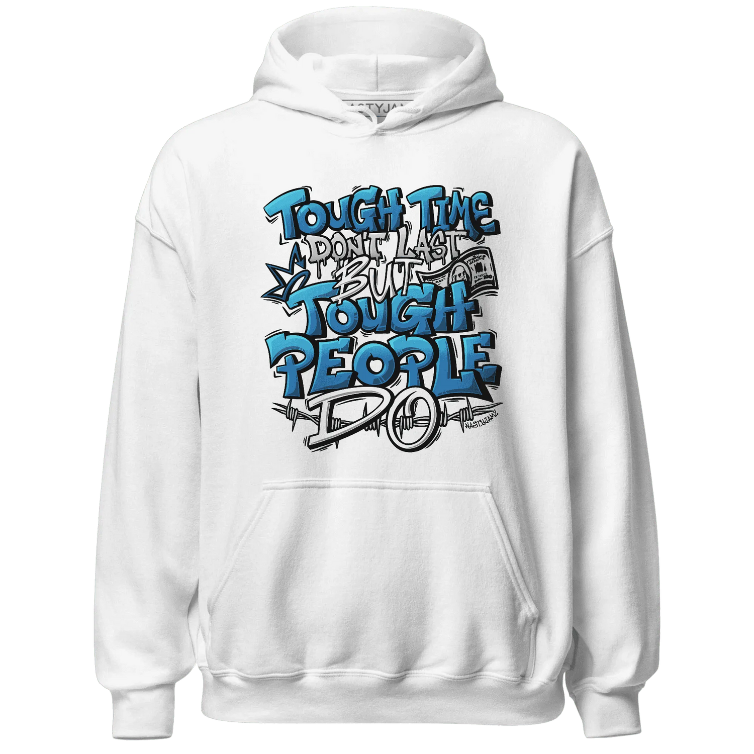 Industrial-Blue-4s-Hoodie-Match-Tough-People-Never-Fall