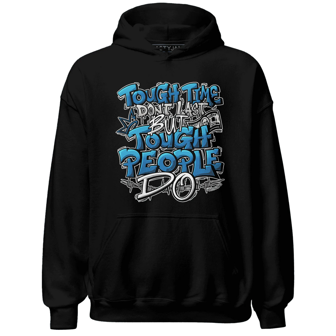 Industrial-Blue-4s-Hoodie-Match-Tough-People-Never-Fall