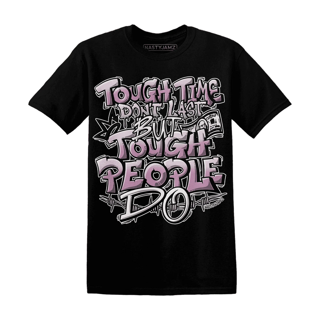 Orchid-Neutral-Grey-Black-White-4s-NastyJamz-T-Shirt-Match-Tough-People-Never-Fall