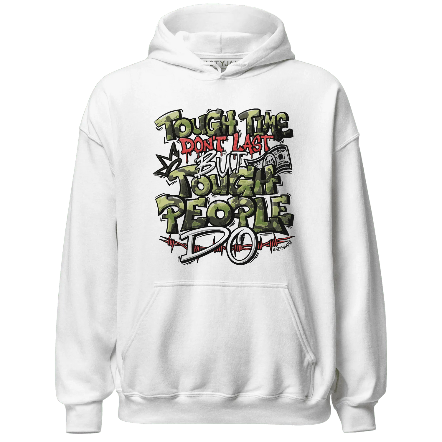 AM-90-Dark-Sage-Solar-Red-NastyJamz-Hoodie-Match-Tough-People-Never-Fall