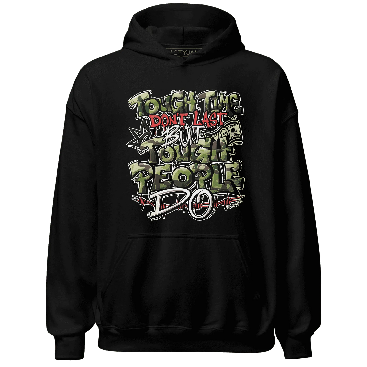 AM-90-Dark-Sage-Solar-Red-NastyJamz-Hoodie-Match-Tough-People-Never-Fall