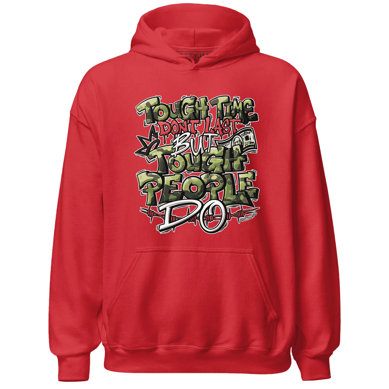 AM-90-Dark-Sage-Solar-Red-NastyJamz-Hoodie-Match-Tough-People-Never-Fall