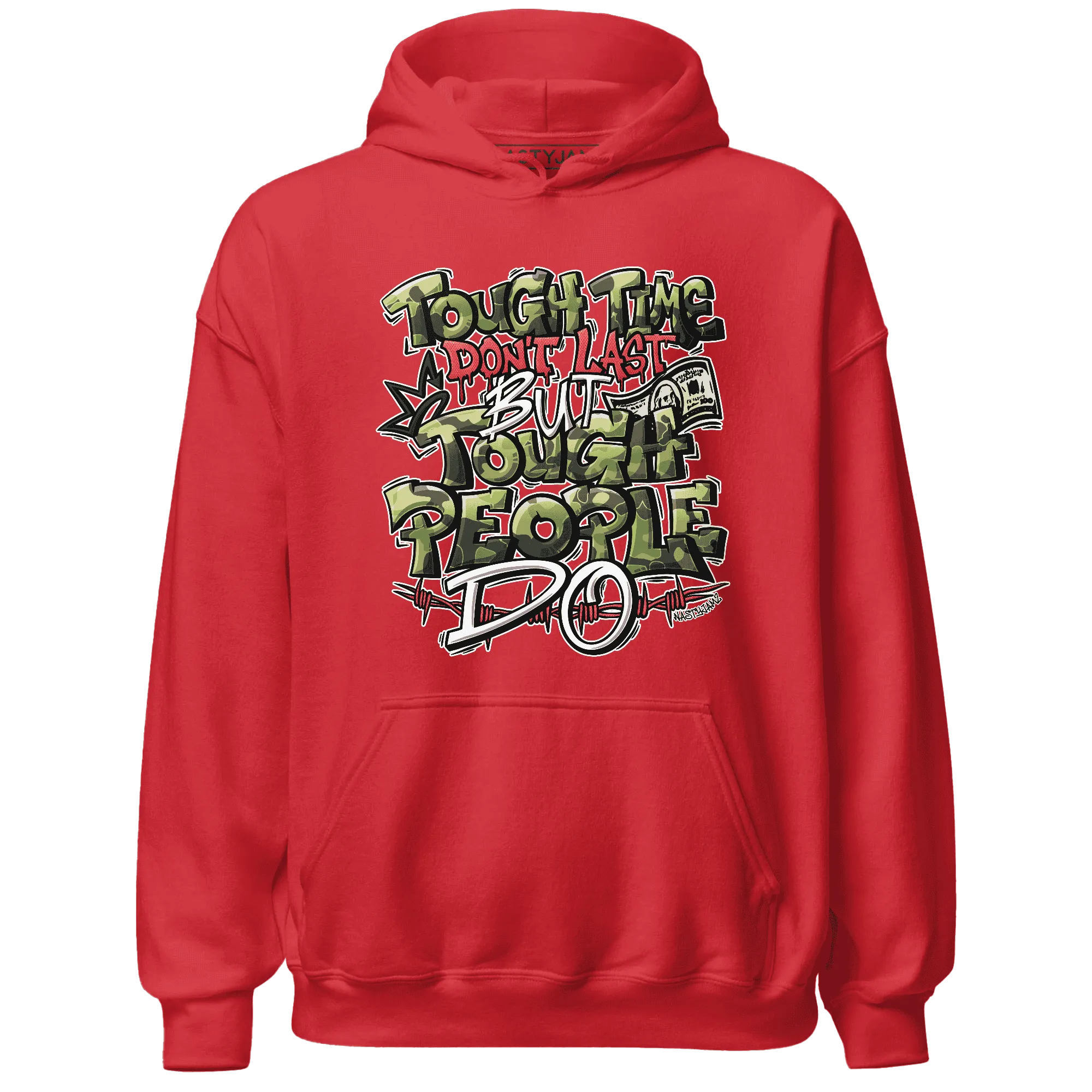 AM-90-Dark-Sage-Solar-Red-NastyJamz-Hoodie-Match-Tough-People-Never-Fall
