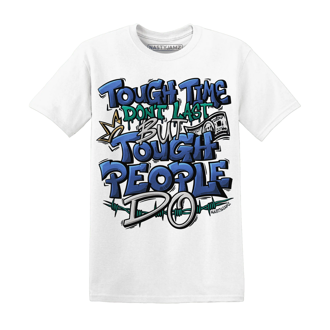 Dunk-Hyper-Royal-Malachite-NastyJamz-T-Shirt-Match-Tough-People-Never-Fall