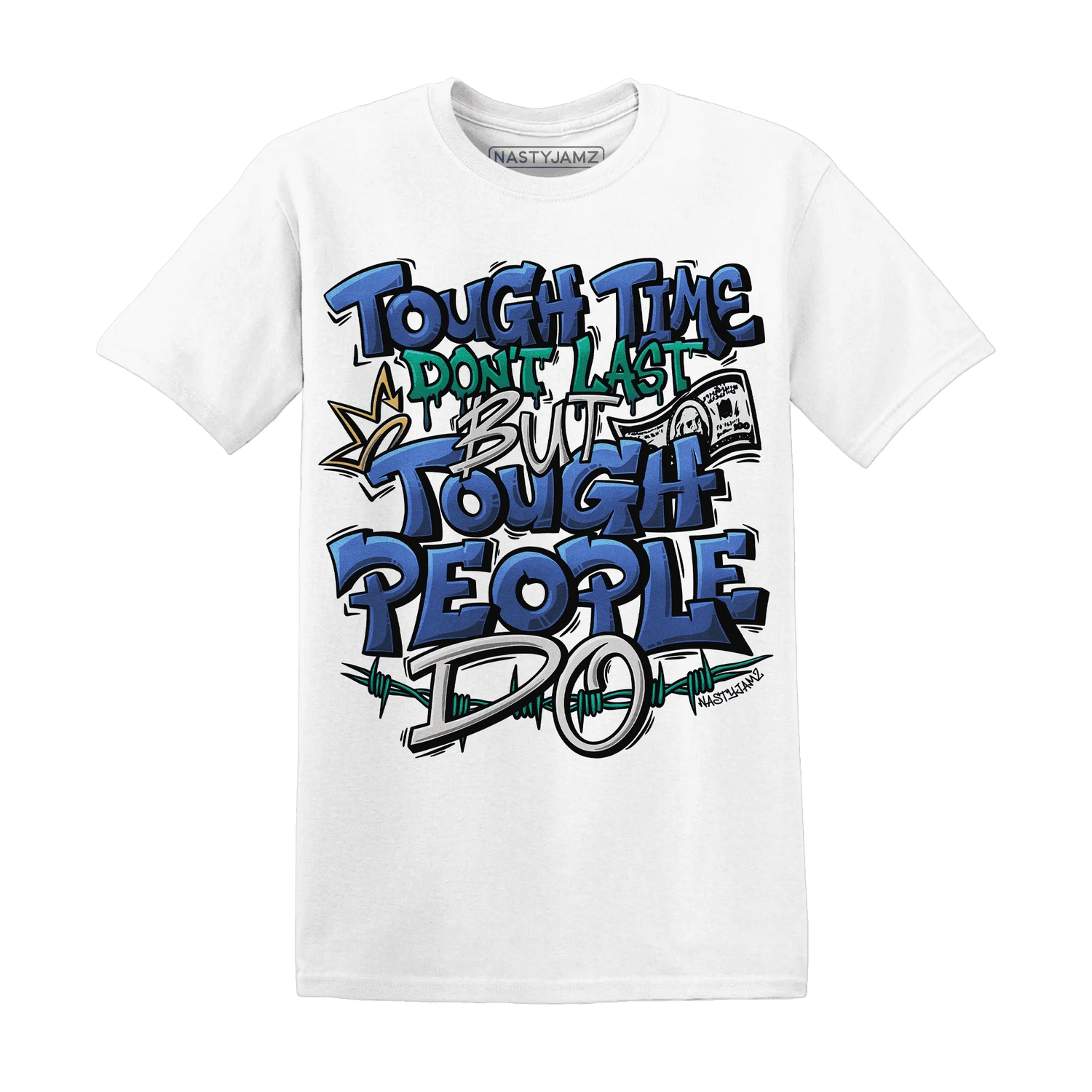 Dunk-Hyper-Royal-Malachite-NastyJamz-T-Shirt-Match-Tough-People-Never-Fall