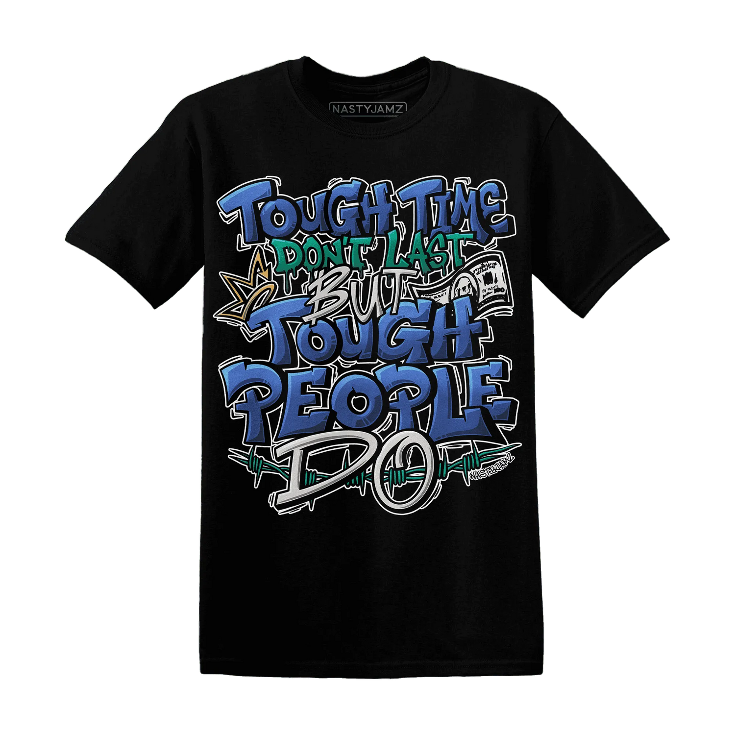 Dunk-Hyper-Royal-Malachite-NastyJamz-T-Shirt-Match-Tough-People-Never-Fall
