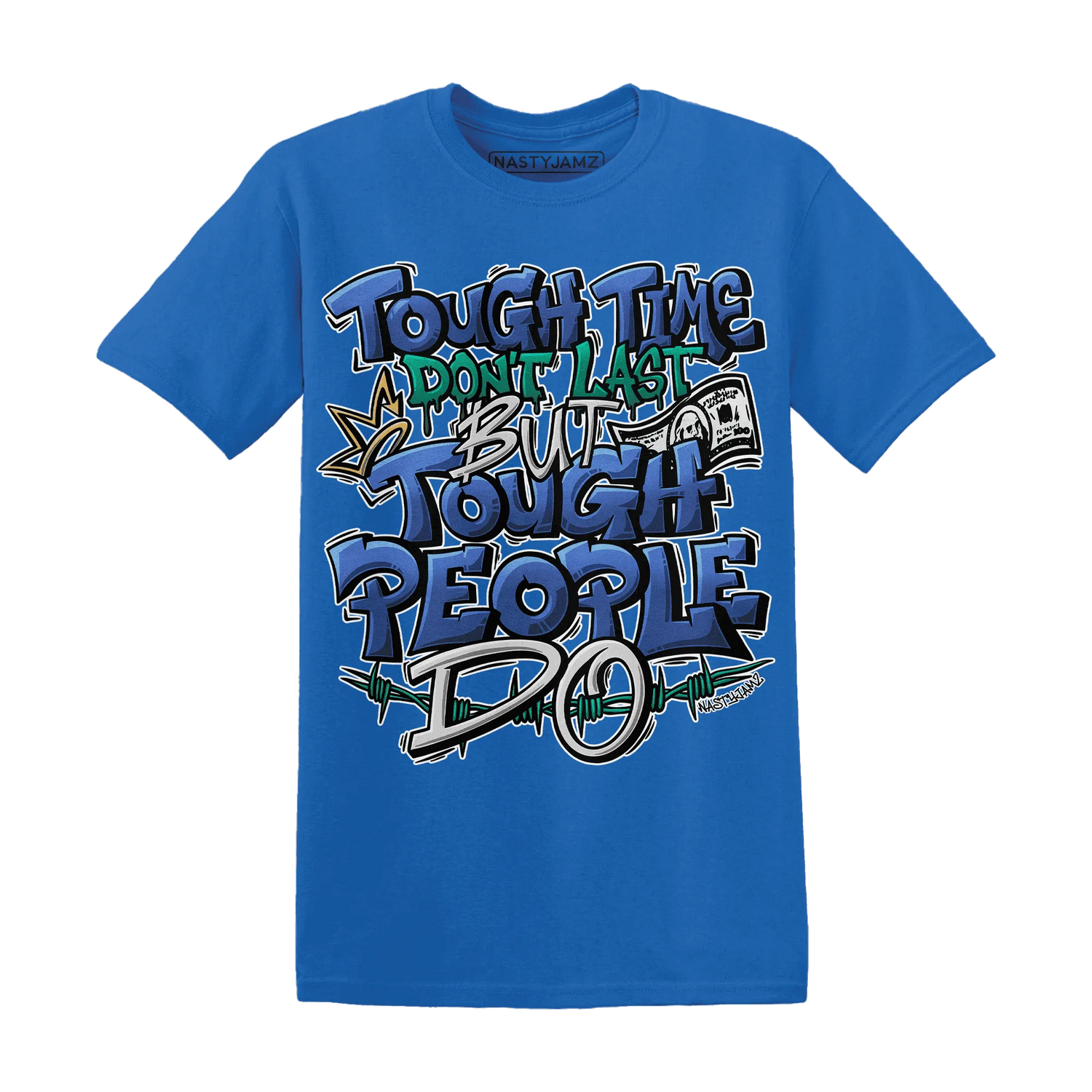 Dunk-Hyper-Royal-Malachite-NastyJamz-T-Shirt-Match-Tough-People-Never-Fall