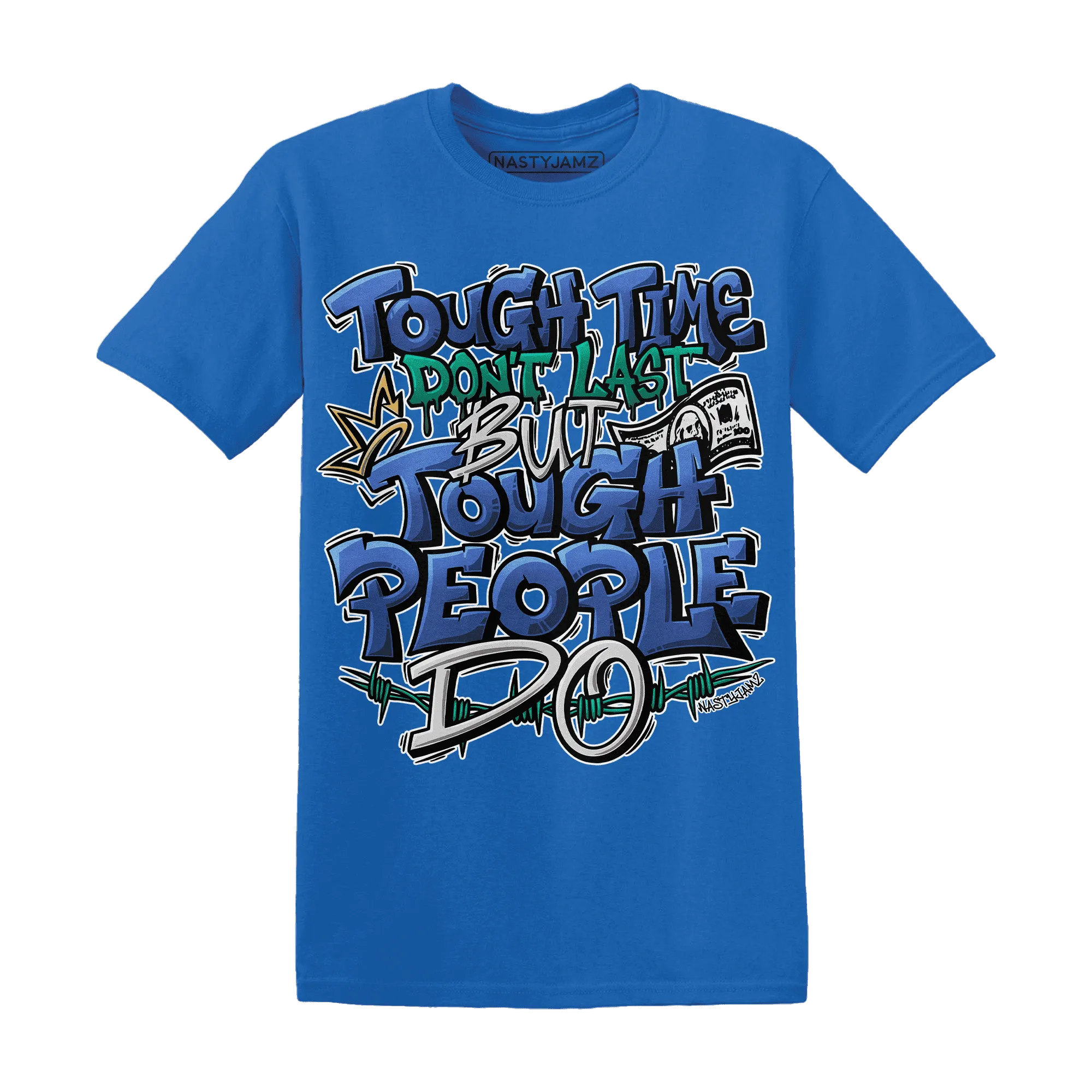 Dunk-Hyper-Royal-Malachite-NastyJamz-T-Shirt-Match-Tough-People-Never-Fall