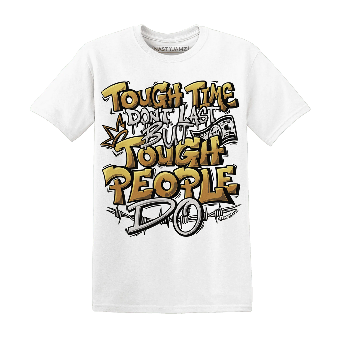 Dunk-Low-Retro-Wheat-Orange-NastyJamz-T-Shirt-Match-Tough-People-Never-Fall