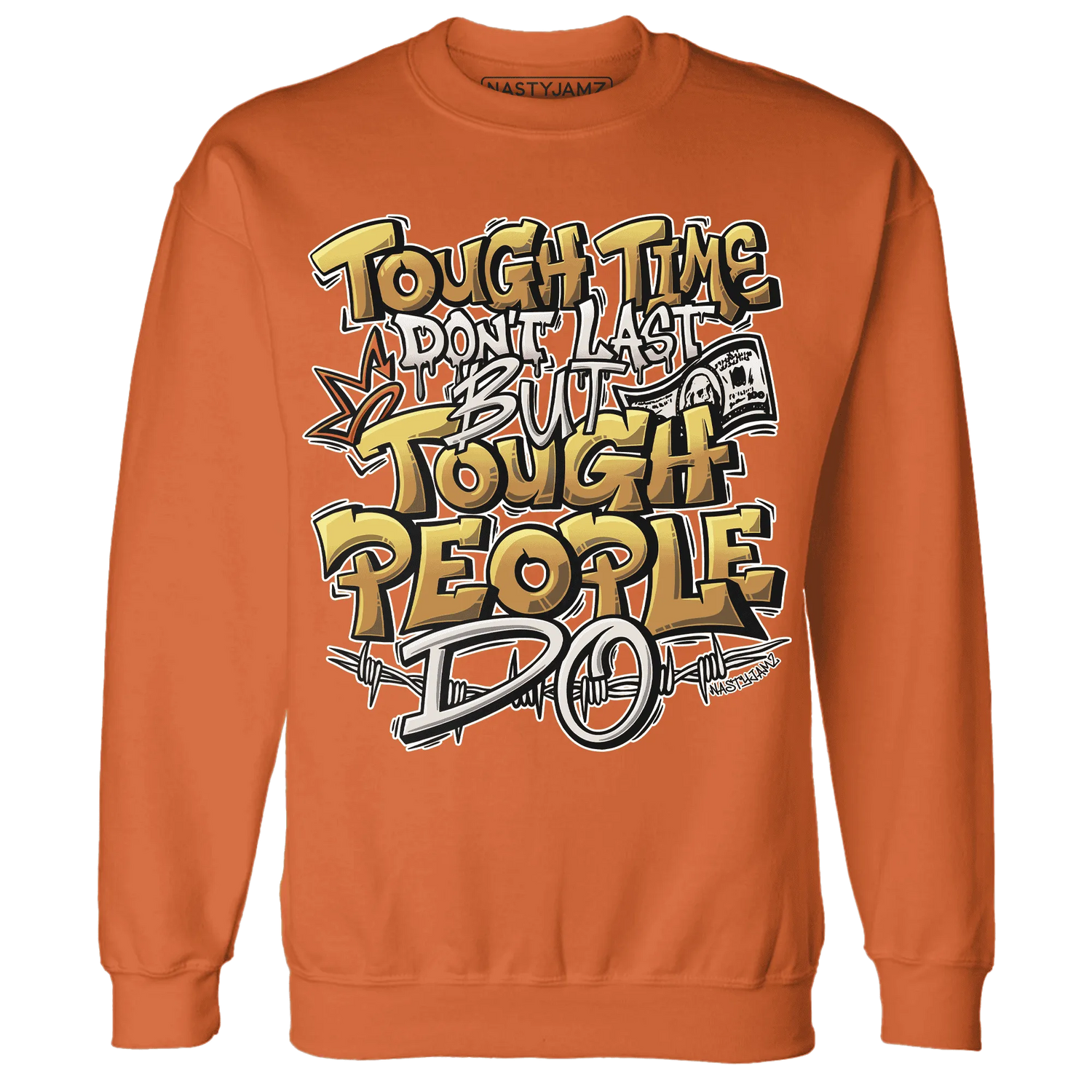 Dunk-Low-Retro-Wheat-Orange-NastyJamz-Sweatshirt-Match-Tough-People-Never-Fall