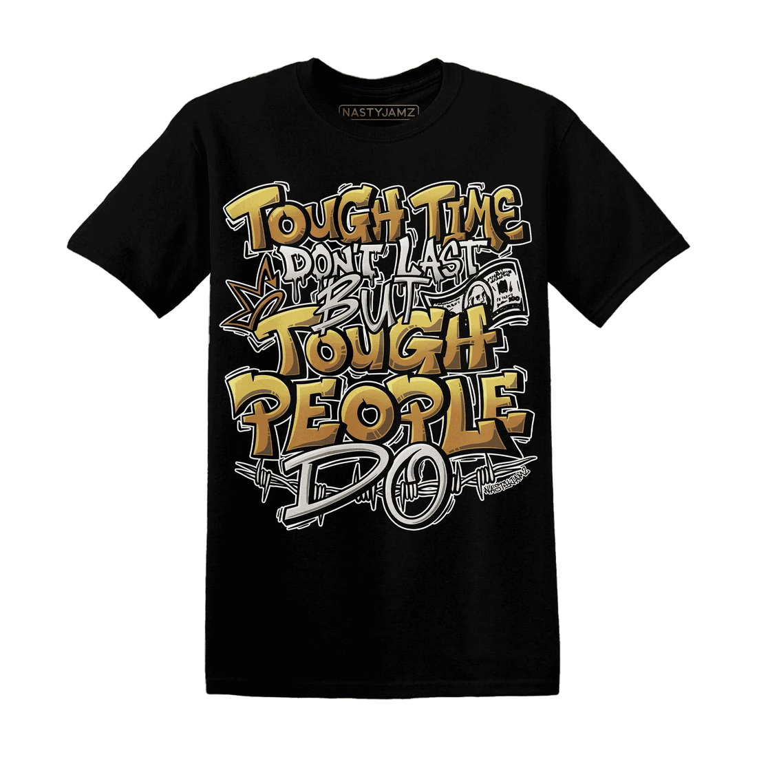 Dunk-Low-Retro-Wheat-Orange-NastyJamz-T-Shirt-Match-Tough-People-Never-Fall