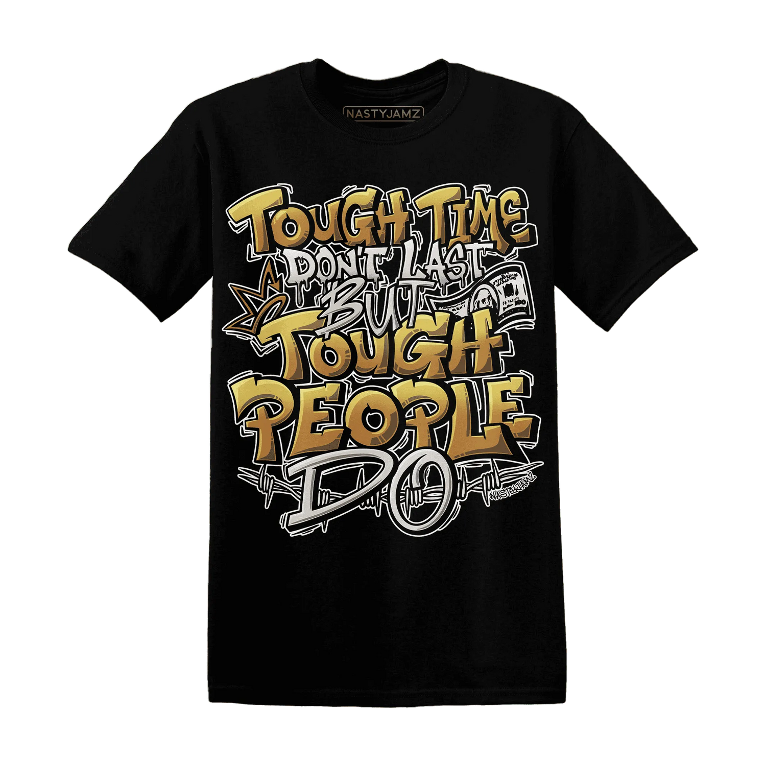Dunk-Low-Retro-Wheat-Orange-NastyJamz-T-Shirt-Match-Tough-People-Never-Fall
