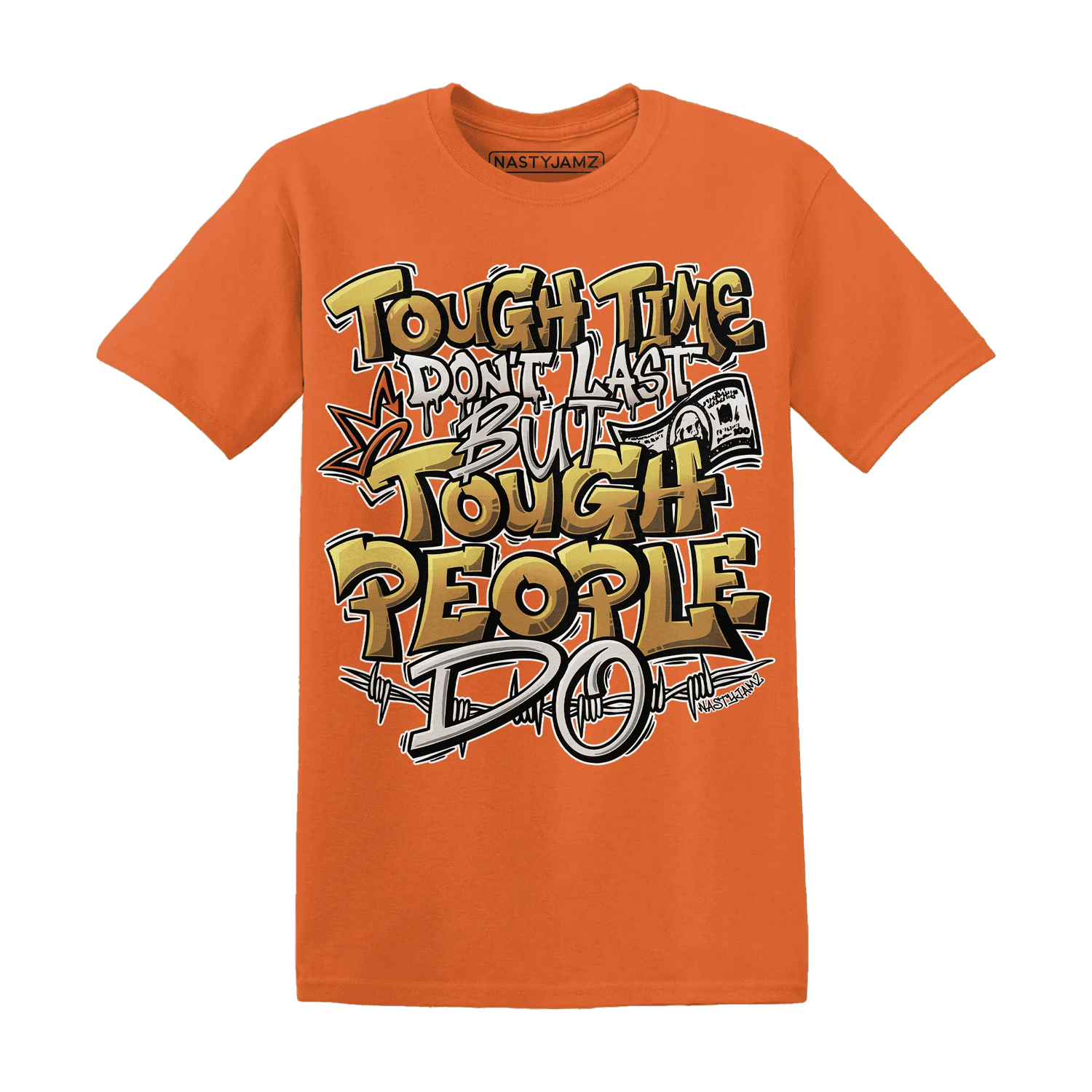 Dunk-Low-Retro-Wheat-Orange-NastyJamz-T-Shirt-Match-Tough-People-Never-Fall