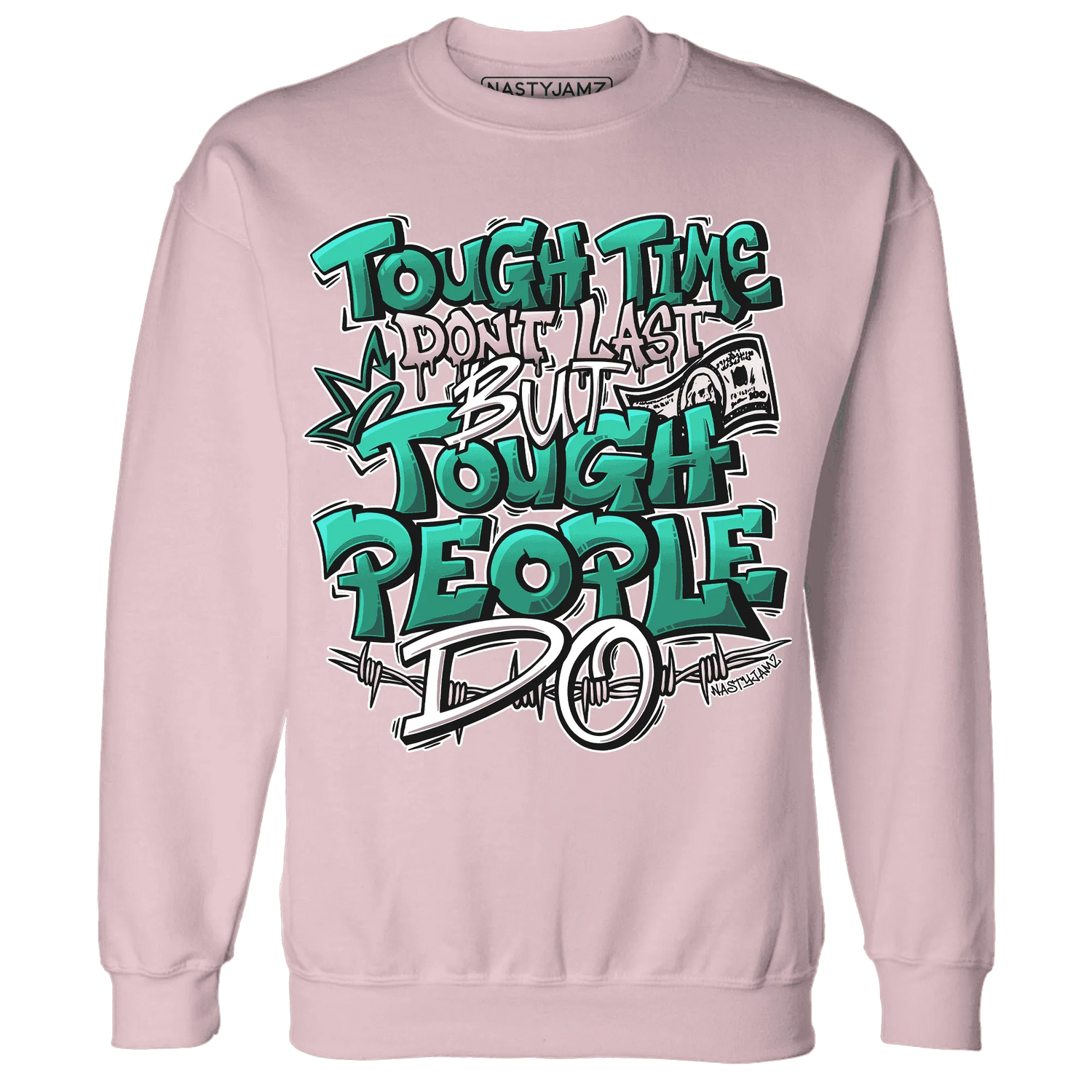 NastyJamz-Dunk-Pink-Malachite-Medium-Soft-Low-Sail-Sweatshirt-Match-Tough-People-Never-Fall