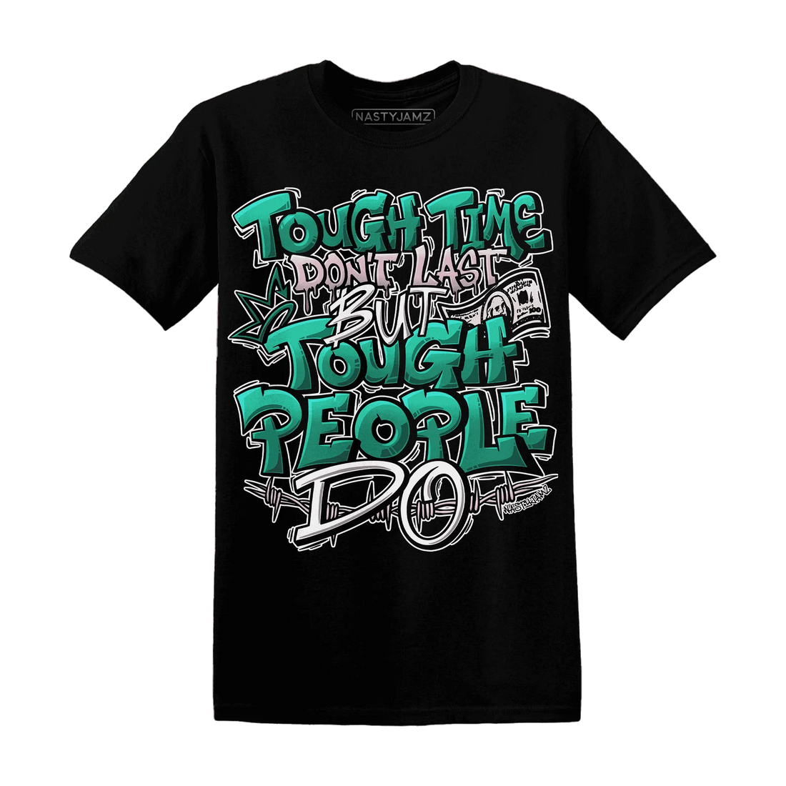 NastyJamz-Dunk-Pink-Malachite-Medium-Soft-Low-Sail-T-Shirt-Match-Tough-People-Never-Fall
