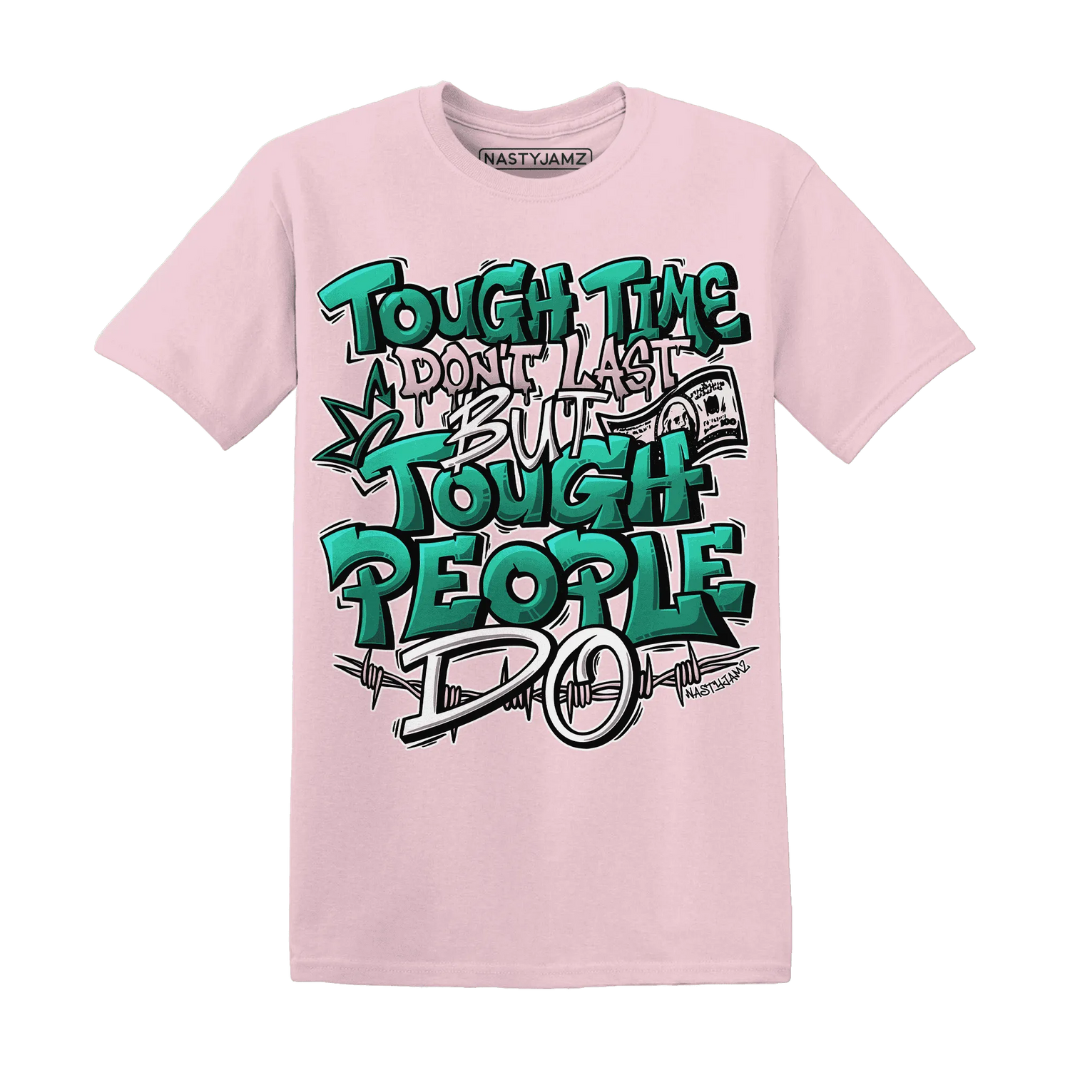 NastyJamz-Dunk-Pink-Malachite-Medium-Soft-Low-Sail-T-Shirt-Match-Tough-People-Never-Fall
