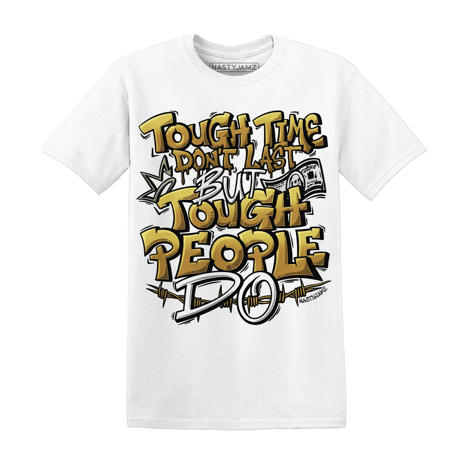 Wheat-13s-T-Shirt-Match-Tough-People-Never-Fall