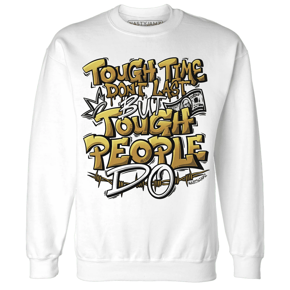 Wheat-13s-Sweatshirt-Match-Tough-People-Never-Fall