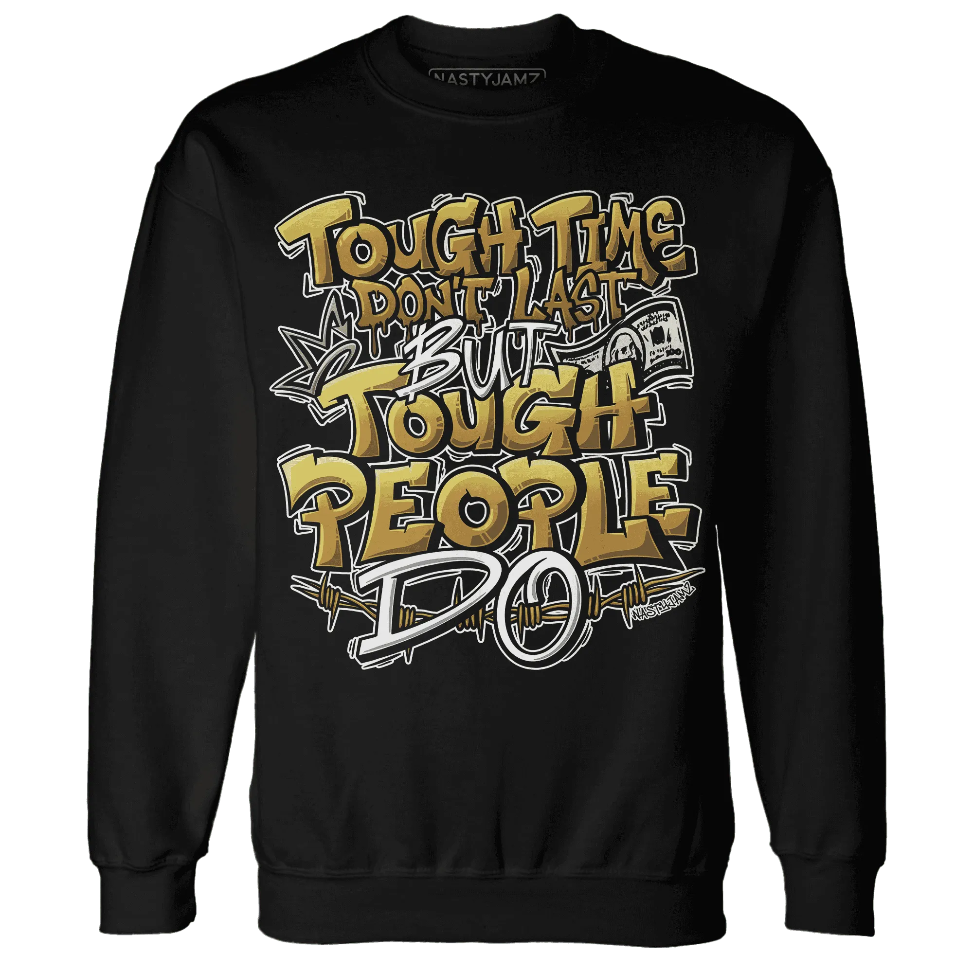 Wheat-13s-Sweatshirt-Match-Tough-People-Never-Fall