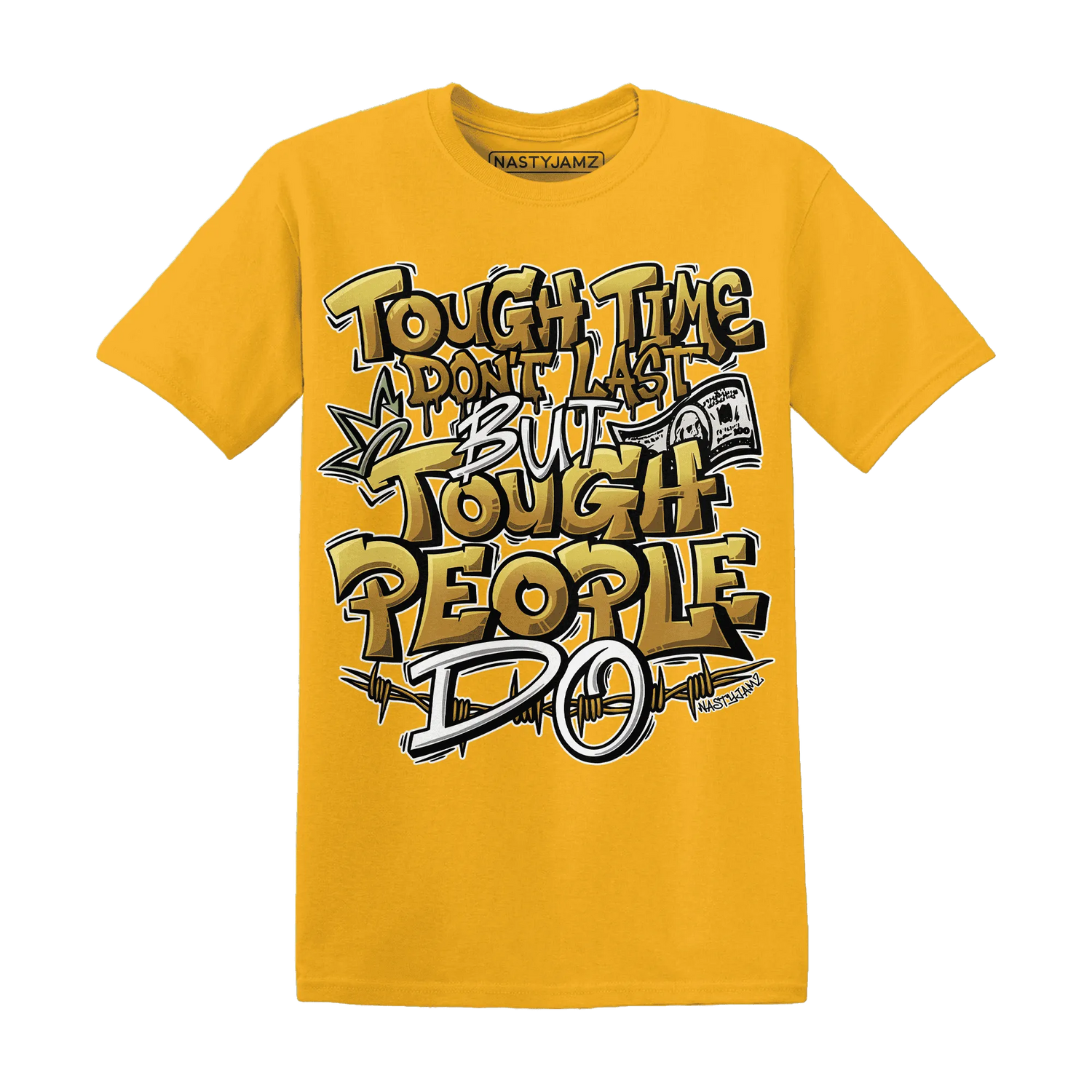 Wheat-13s-T-Shirt-Match-Tough-People-Never-Fall