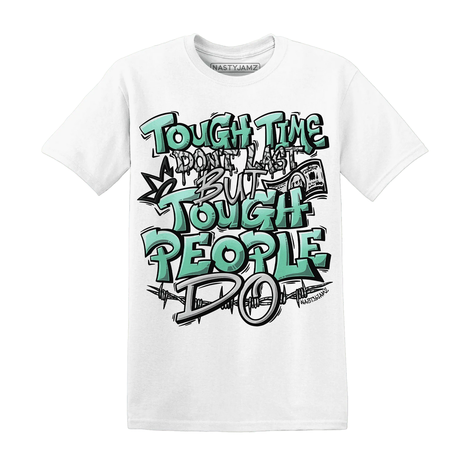 Green-Glow-3s-T-Shirt-Match-Tough-People-Never-Fall