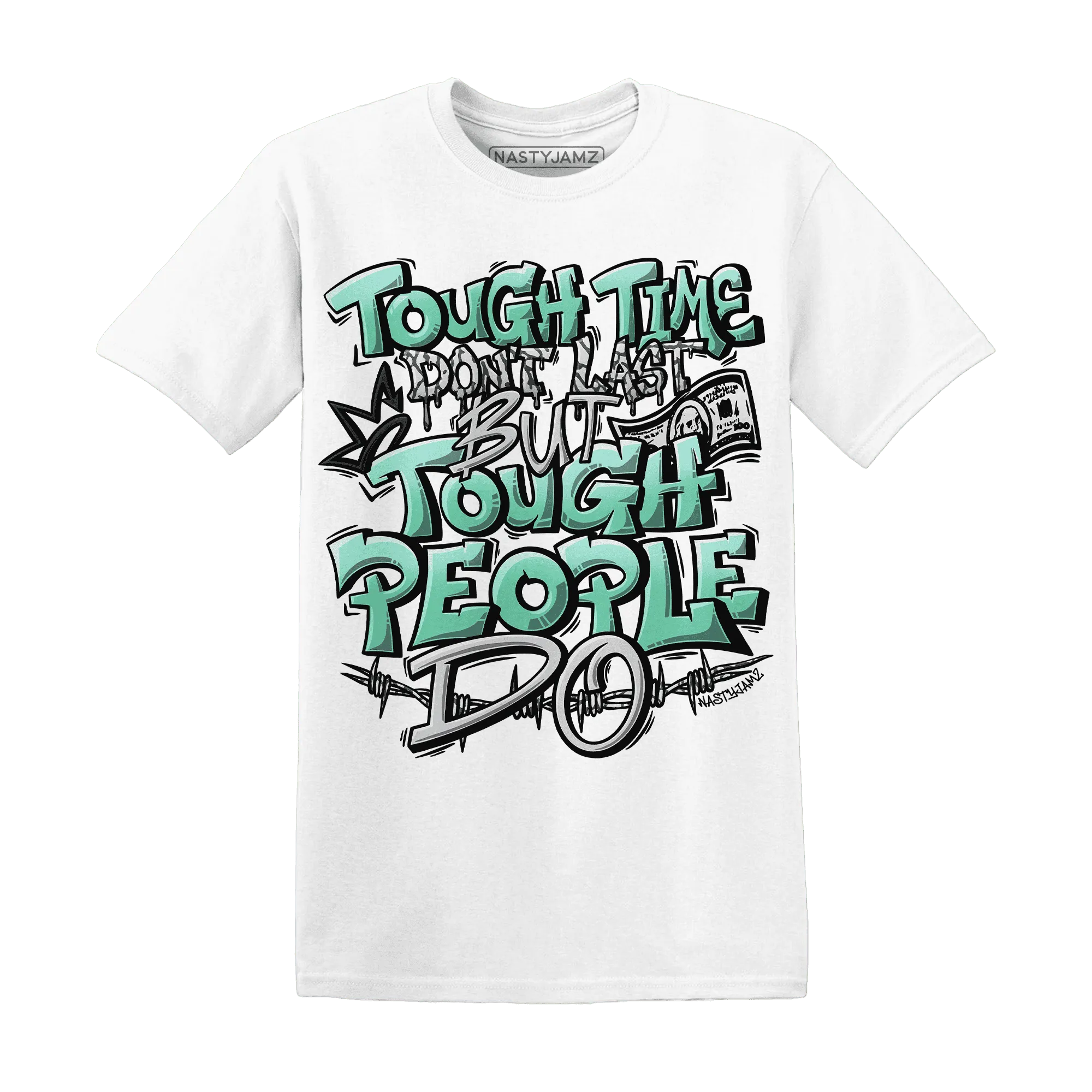 Green-Glow-3s-T-Shirt-Match-Tough-People-Never-Fall