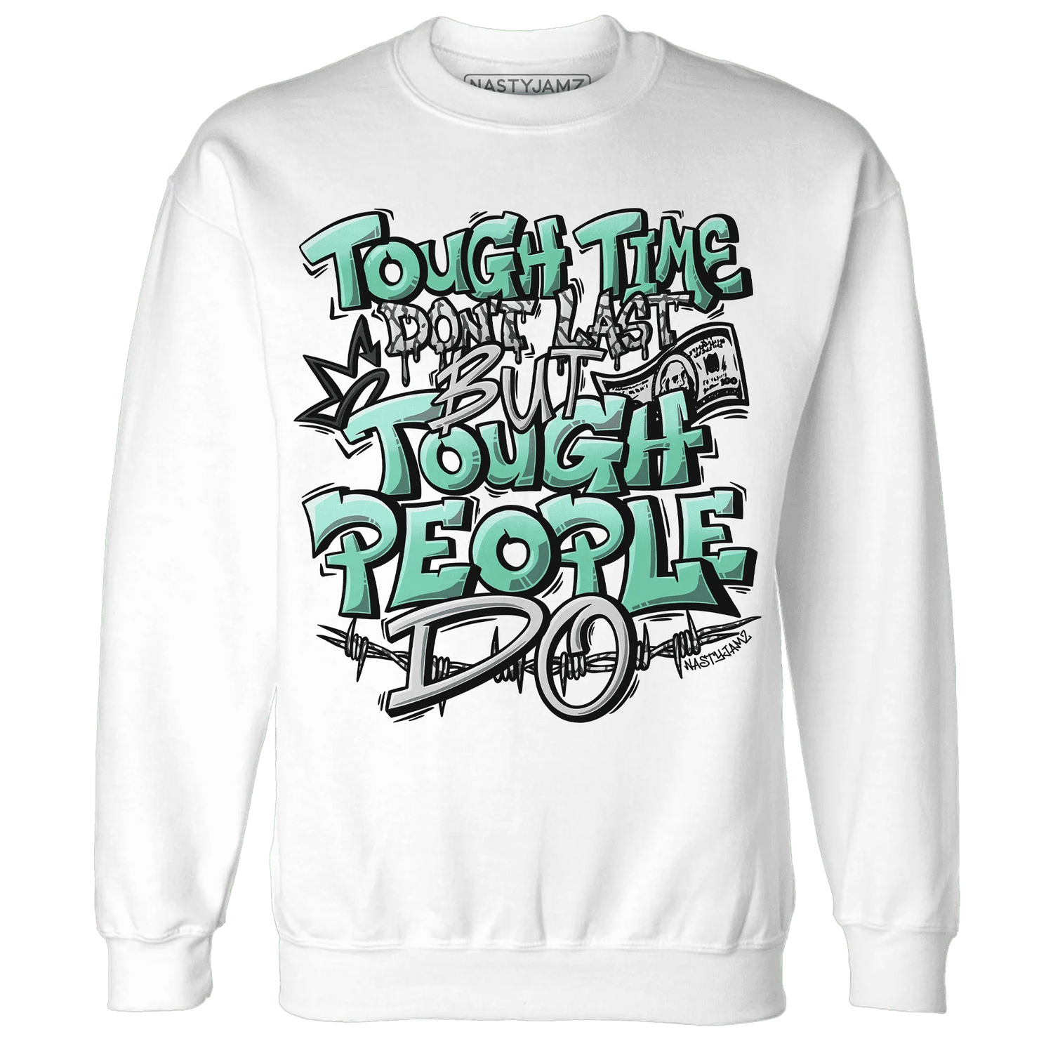 Green-Glow-3s-Sweatshirt-Match-Tough-People-Never-Fall