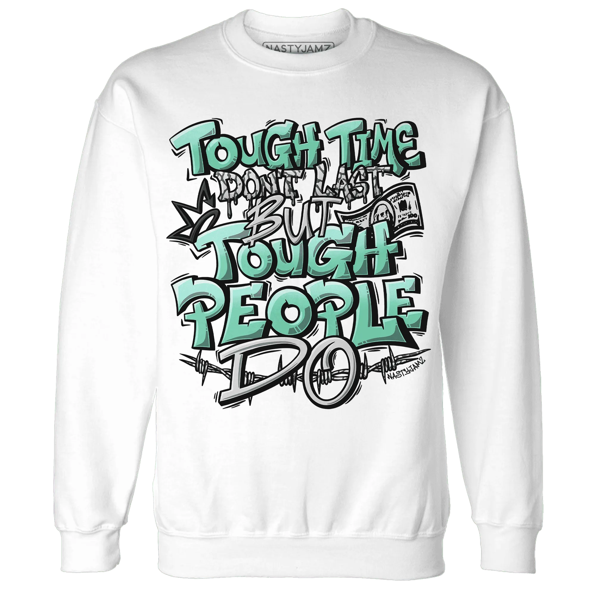 Green-Glow-3s-Sweatshirt-Match-Tough-People-Never-Fall