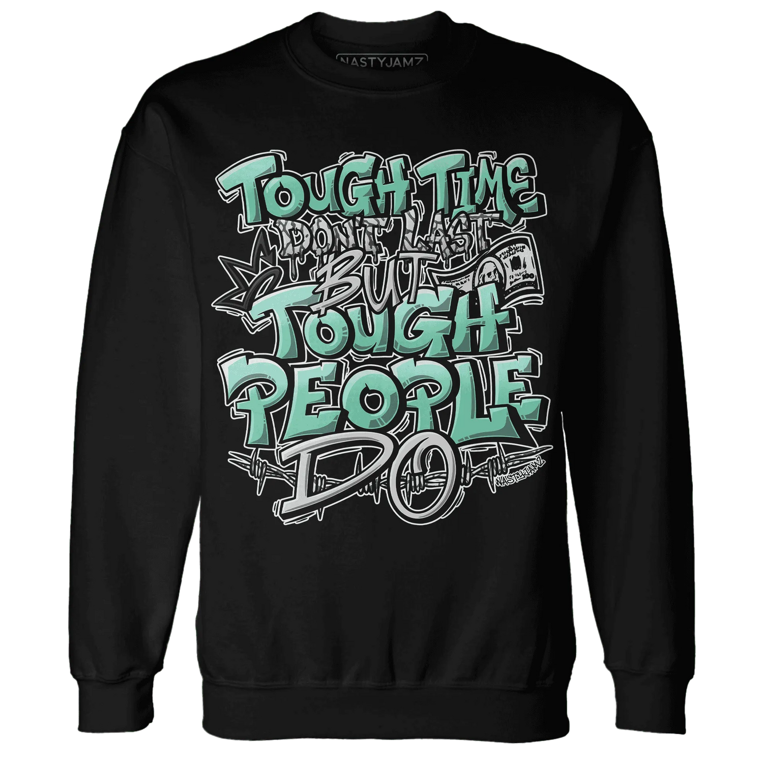 Green-Glow-3s-Sweatshirt-Match-Tough-People-Never-Fall