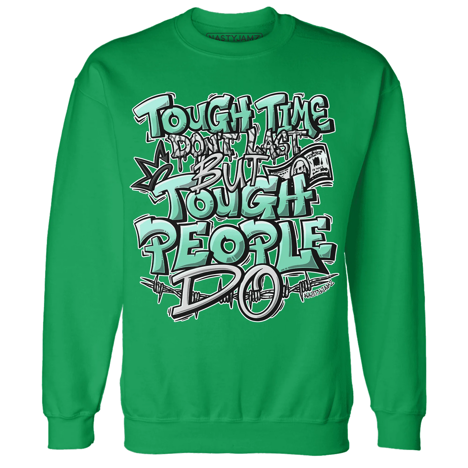 Green-Glow-3s-Sweatshirt-Match-Tough-People-Never-Fall