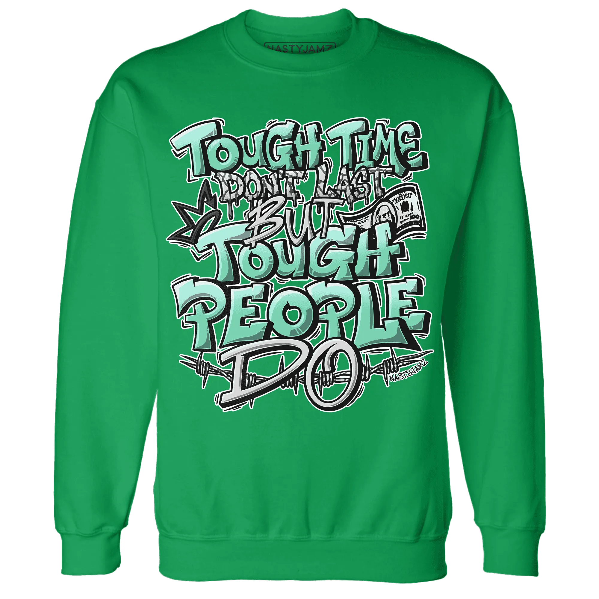 Green-Glow-3s-Sweatshirt-Match-Tough-People-Never-Fall