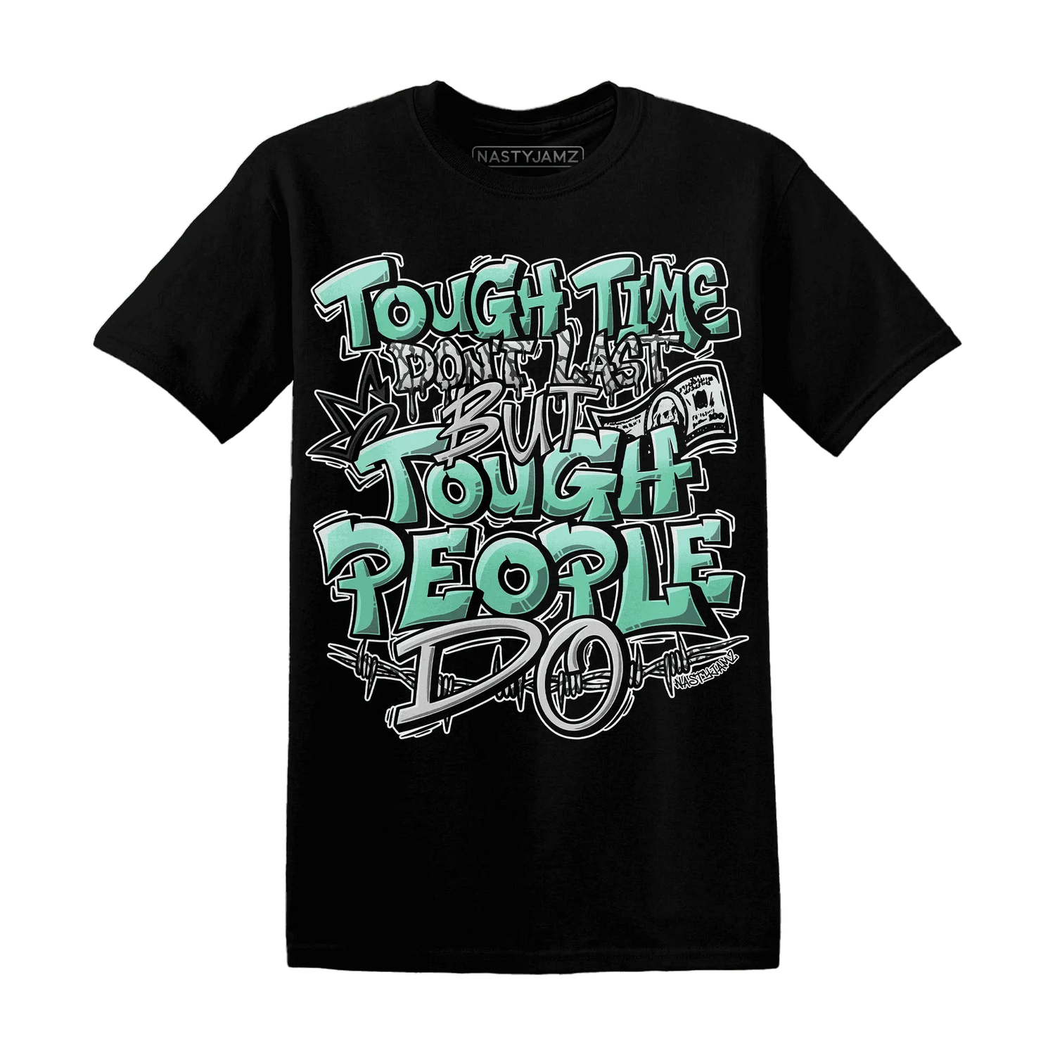 Green-Glow-3s-T-Shirt-Match-Tough-People-Never-Fall