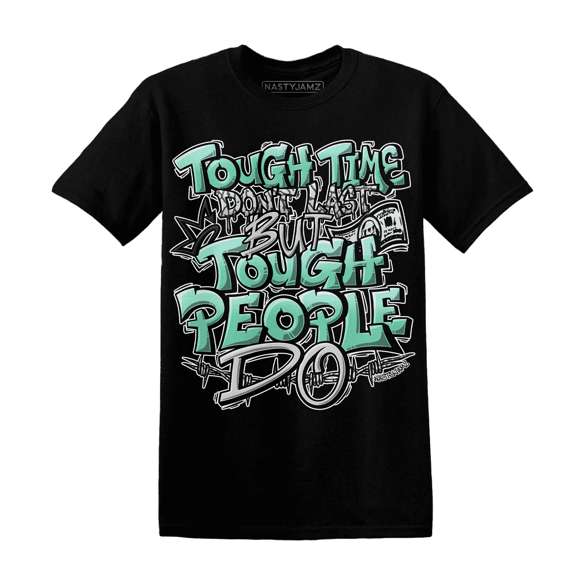 Green-Glow-3s-T-Shirt-Match-Tough-People-Never-Fall